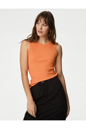 بلوز نارنجی زنانه بافت دار Marks & Spencer - کد 831204142