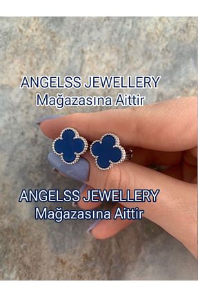 گوشواره جواهر سرمه ای زیرکن ANGELSS JEWELLERY - کد 878400346