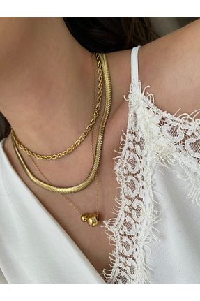 گردنبند استیل ( فولاد ) طلائی زنانه استیل (فولاد) Olala Aksesuar - کد 878412791