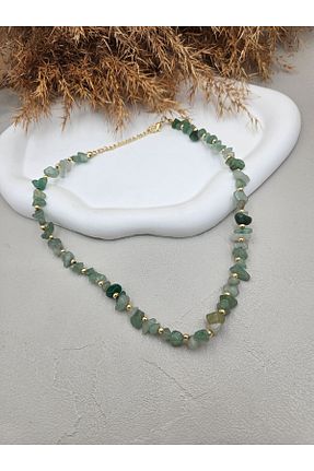 گردنبند جواهر سبز زنانه سنگ Aura - کد 878430624