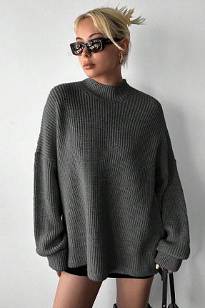 پلیور طوسی زنانه ساده Moibody - کد 878437516