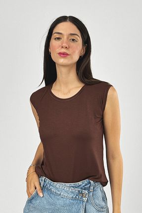بادی قهوه ای زنانه یقه دوچرخه Betimoda - کد 447588913