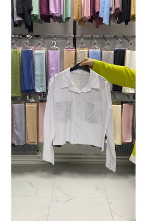 پیراهن سفید زنانه رگولار Zeynep Butik - کد 878438122