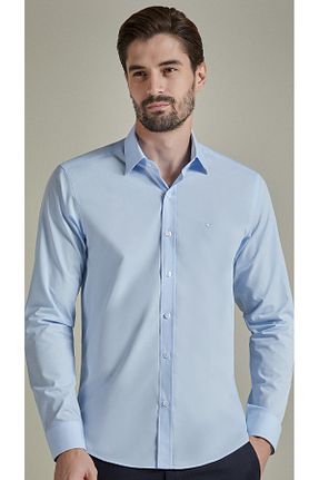 پیراهن آبی مردانه اسلیم فیت BENEZZO - کد 878494681