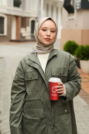 روسری سبز پلی استر Hint İpek - کد 878495761