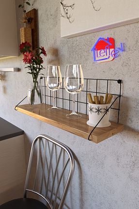 قفسه دیواری قهوه ای 44 سانتی متر LEFİEV - کد 357828356