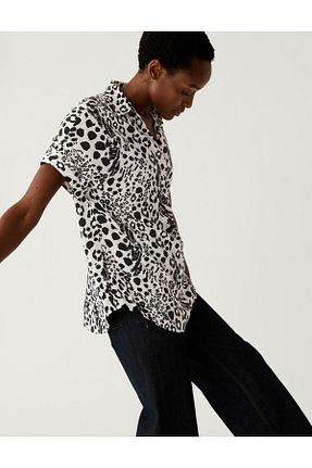 بلوز بژ زنانه طرح دار Marks & Spencer - کد 702082593