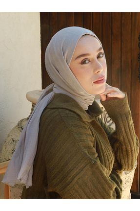شال طوسی زنانه پنبه ای Modakaşmir - کد 878532087