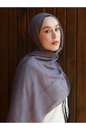 شال طوسی زنانه پنبه ای Modakaşmir - کد 878532134