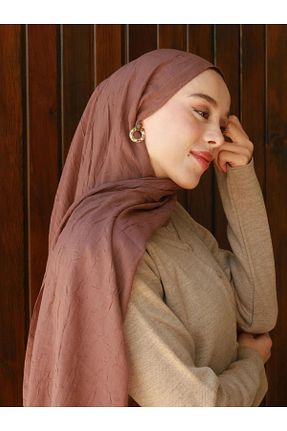 شال قهوه ای زنانه پنبه ای Modakaşmir - کد 878532377