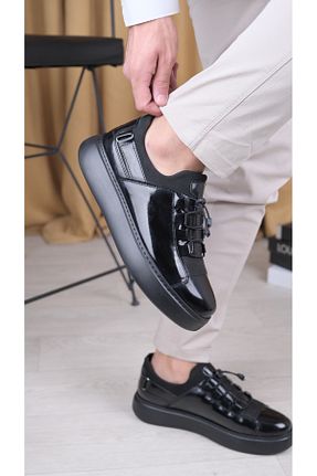 کفش اسنیکر مشکی مردانه چرم اصل Leathermens - کد 878528434