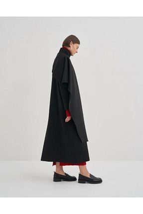 پالتو پشمی مشکی زنانه اسلیم QOOQ STORE - کد 878534967