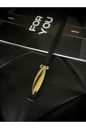 کمربند مشکی زنانه چرم مصنوعی Fiori - کد 878546059