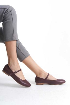 بابت زرشکی زنانه چرم مصنوعی İDOL SHOES - کد 878547964