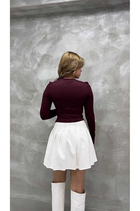بلوز زرشکی زنانه ساده Butik Beyza - کد 878547631