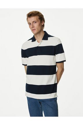 پولوشرت سرمه ای مردانه پنبه ای Marks & Spencer - کد 878579892
