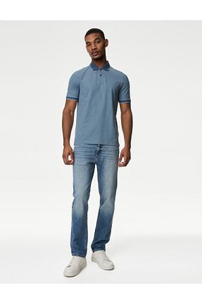 پولوشرت آبی مردانه پنبه ای Marks & Spencer - کد 878585080