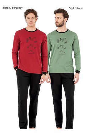 ست لباس راحتی سبز مردانه لیسانس دار	 Pierre Cardin - کد 878578702