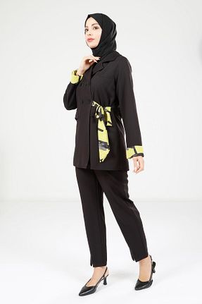 ست بالاتنه و پائین تنه حجاب مشکی زنانه رگولار Beyza - کد 878588903