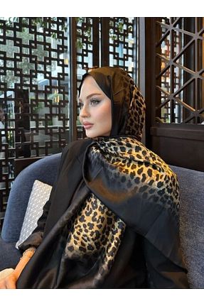 شال خاکی زنانه ابریشم Webinay Home - کد 878591910