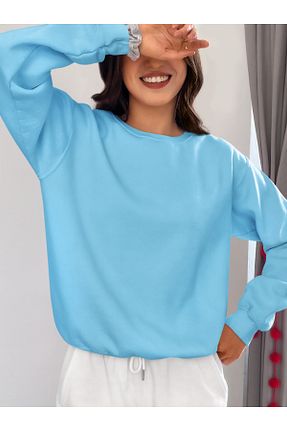 سوئیشرت آبی زنانه ساده SUNFREE - کد 878595114