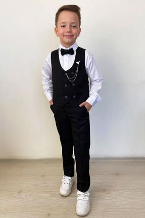 کت و شلوار مشکی بچه گانه یقه نوک تیز Zaziko Kids - کد 878652952