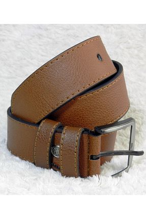 کمربند قهوه ای مردانه چرم مصنوعی Shine Leather - کد 878603866