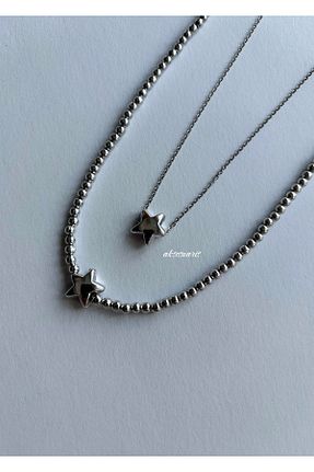 گردنبند جواهر طوسی زنانه پوشش لاکی aksesuaris - کد 878613624