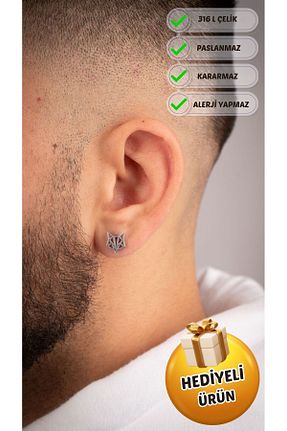 گوشواره استیل (فولاد) متالیک مردانه استیل ضد زنگ Piercing Market Steel & Silver - کد 788792237