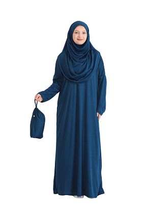 ست بالاتنه و پائین تنه حجاب سرمه ای زنانه اورسایز Modish Group - کد 844604442