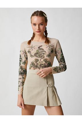 شلوارک و برمودا طوسی زنانه اسلیم Koton - کد 653049994