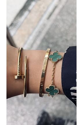 دستبند جواهر سبز زنانه زیرکن GUNESTAKI - کد 895533295