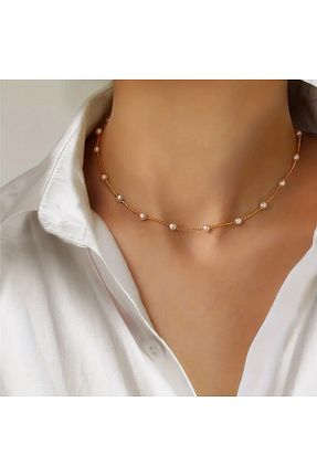 گردنبند جواهر زرد زنانه روکش طلا AyOn design - کد 876314433