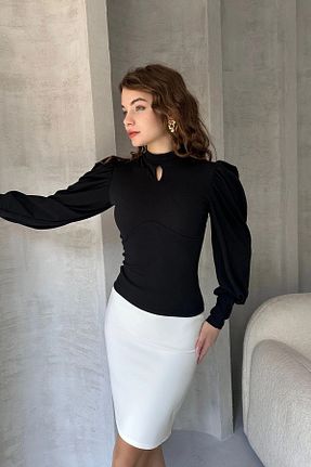 بلوز مشکی زنانه ساده bacc - کد 878730331