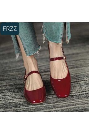 کفش پاشنه بلند کلاسیک زرشکی زنانه چرم لاکی FRZZ - کد 780539216
