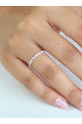 انگشتر برلیان سفید 14 عیار Crystal Diamond Zirconia - کد 878749197