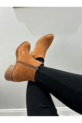 بوت / نیم بوت قهوه ای زنانه چرم مصنوعی POTEEN - کد 869197361