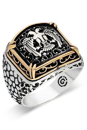 انگشتر نقره طوسی مردانه 925 عیار OTTOTESBİH - کد 878757052