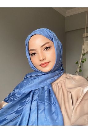 شال آبی زنانه شیفون MİS İPEK - کد 825547074