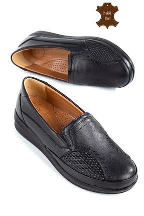 کفش کلاسیک مشکی زنانه چرم خالص The Dortex Shoes - کد 744611391
