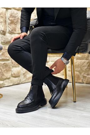 بوت / نیم بوت مشکی مردانه پاشنه پر ByItallanoshoes - کد 878775055