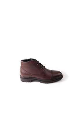 بوت برفی قهوه ای مردانه چرم خالص Pierre Cardin - کد 878778681