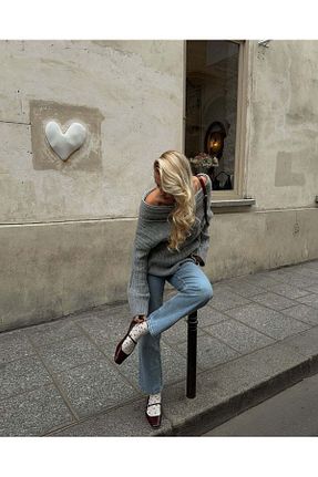پلیور طوسی زنانه ساده Jose Clothing - کد 878790754
