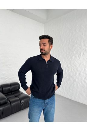 پلیور نارنجی مردانه ساده SCSARVİN - کد 878815428