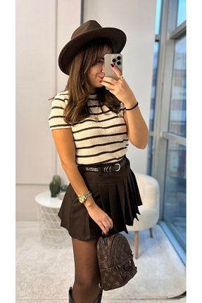 پلیور قهوه ای زنانه رگولار butiktulayyalcintas - کد 878816679
