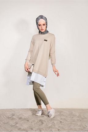 شلوار حجاب قهوه ای زنانه پنبه ای TRENDTESETTÜR - کد 86182524