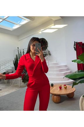سرهمی قرمز زنانه اسلیم فیت şems fashion - کد 878913652