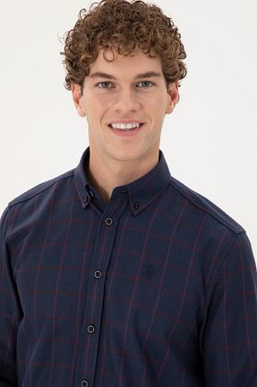 پیراهن سرمه ای مردانه یقه پیراهنی U.S. Polo Assn. - کد 878909561