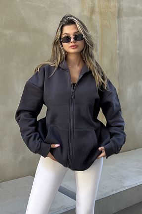 سوئیشرت طوسی زنانه ساده la & vetta - کد 850904665