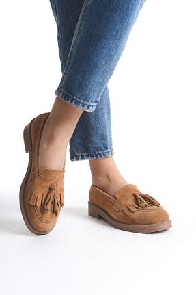 کفش لوفر قهوه ای زنانه چرم خالص GNS Shoes - کد 878953356